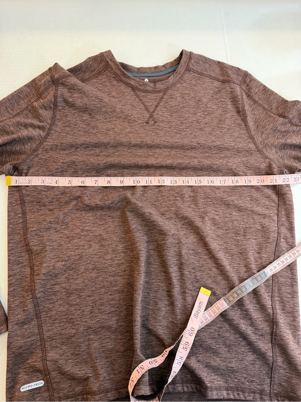 Free Country Men's FreeCycle® Sueded Spacedye Long Sleeve Crew Neck | Size L - Picture 7 of 8